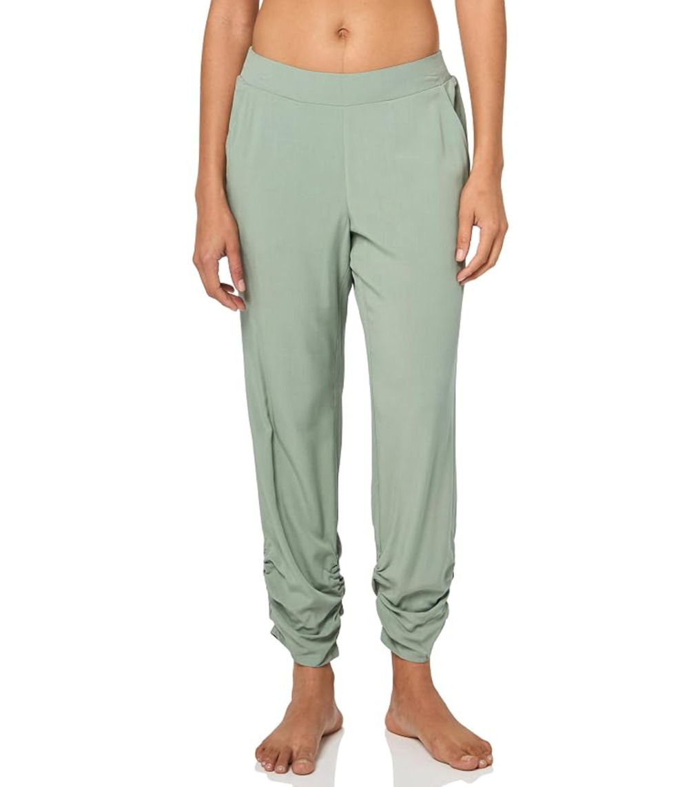 Carve Designs Avery Beach Pants Womens Small Green Cilantro Ruched Leg Relaxed